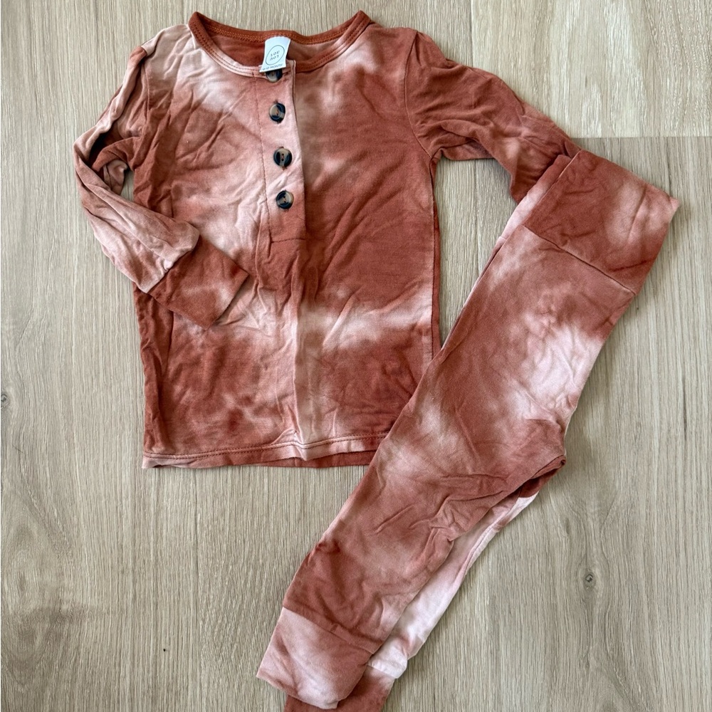 Lou Lou & Company Kids Pajama Set in Rust Tie-Dye